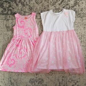 Cat & Jack Wonder Nation Girls XXL 16-18 Pink Dress Set Tulle Tie Dye Casual 2XL